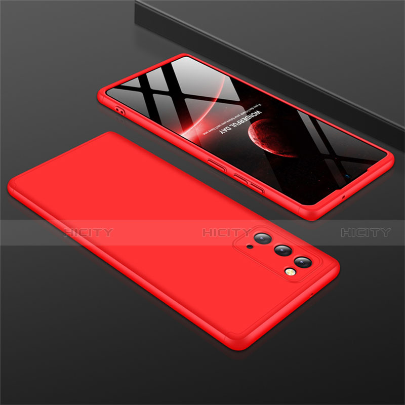 Coque Plastique Mat Protection Integrale 360 Degres Avant et Arriere Etui Housse M01 pour Samsung Galaxy Note 20 5G Rouge Plus