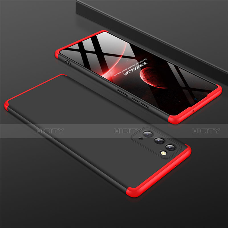 Coque Plastique Mat Protection Integrale 360 Degres Avant et Arriere Etui Housse M01 pour Samsung Galaxy Note 20 5G Rouge et Noir Plus