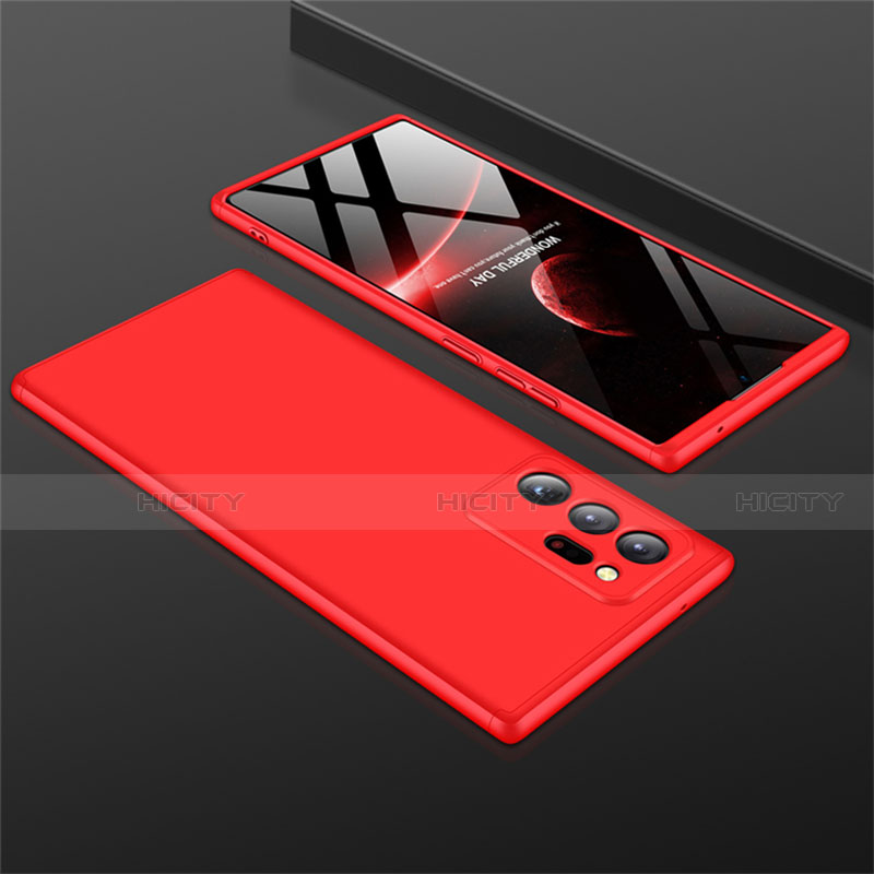 Coque Plastique Mat Protection Integrale 360 Degres Avant et Arriere Etui Housse M01 pour Samsung Galaxy Note 20 Ultra 5G Rouge Plus