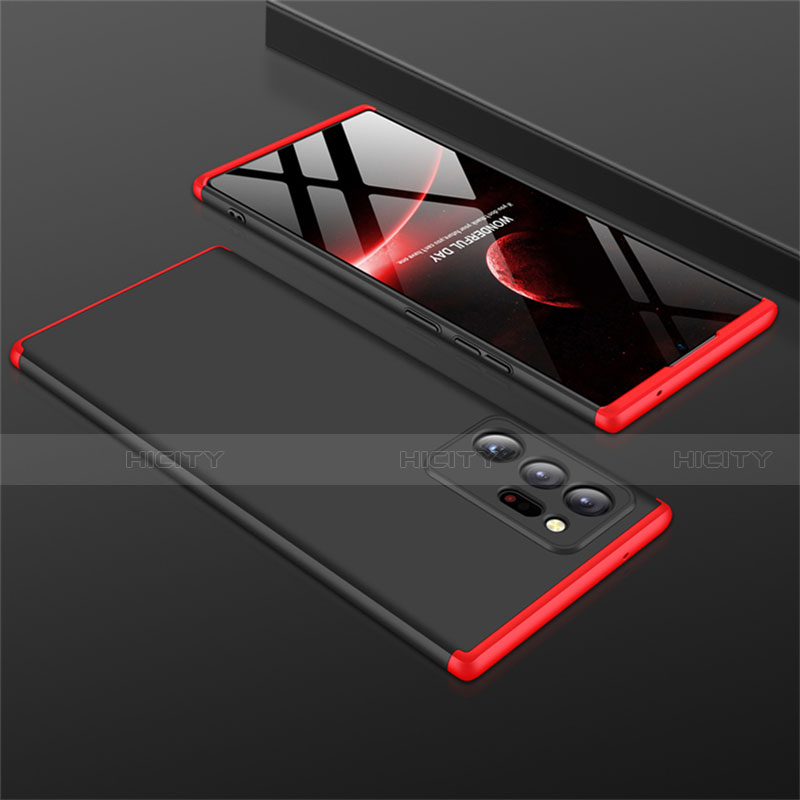 Coque Plastique Mat Protection Integrale 360 Degres Avant et Arriere Etui Housse M01 pour Samsung Galaxy Note 20 Ultra 5G Rouge et Noir Plus