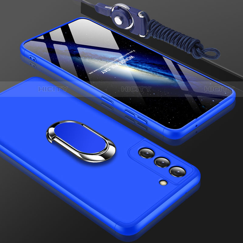 Coque Plastique Mat Protection Integrale 360 Degres Avant et Arriere Etui Housse M01 pour Samsung Galaxy S21 5G Bleu Plus