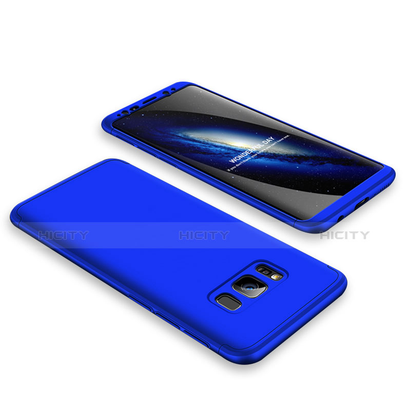 Coque Plastique Mat Protection Integrale 360 Degres Avant et Arriere Etui Housse M01 pour Samsung Galaxy S8 Bleu Plus