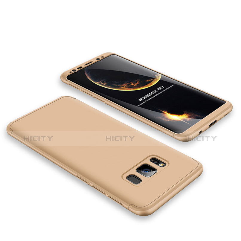 Coque Plastique Mat Protection Integrale 360 Degres Avant et Arriere Etui Housse M01 pour Samsung Galaxy S8 Or Plus