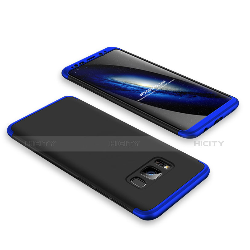 Coque Plastique Mat Protection Integrale 360 Degres Avant et Arriere Etui Housse M01 pour Samsung Galaxy S8 Plus Bleu et Noir Plus