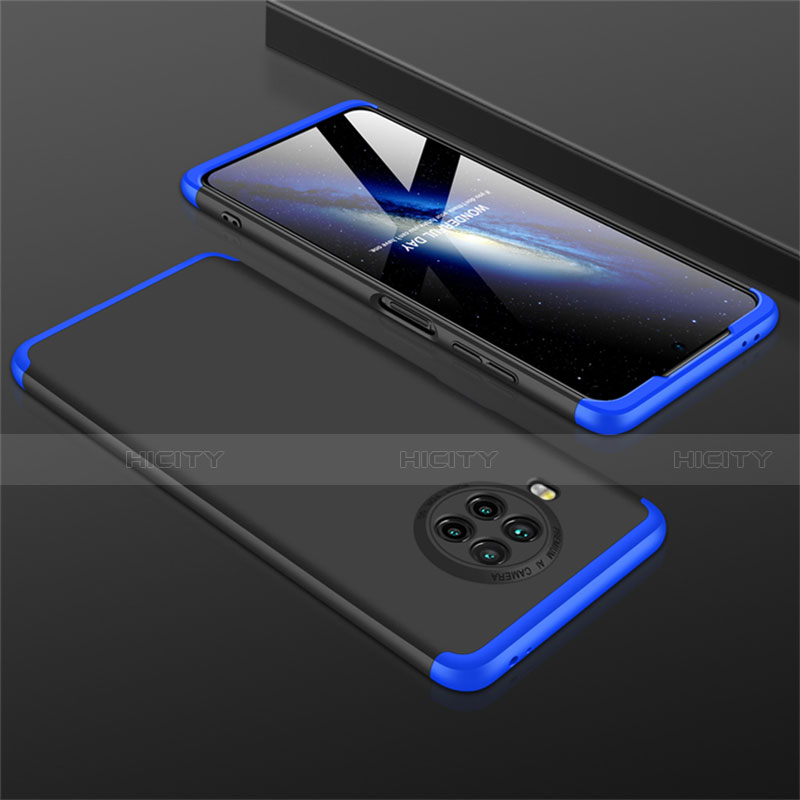 Coque Plastique Mat Protection Integrale 360 Degres Avant et Arriere Etui Housse M01 pour Xiaomi Mi 10i 5G Bleu et Noir Plus