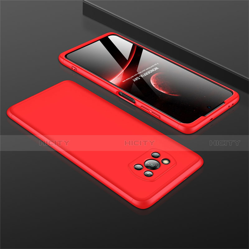 Coque Plastique Mat Protection Integrale 360 Degres Avant et Arriere Etui Housse M01 pour Xiaomi Poco X3 NFC Rouge Plus