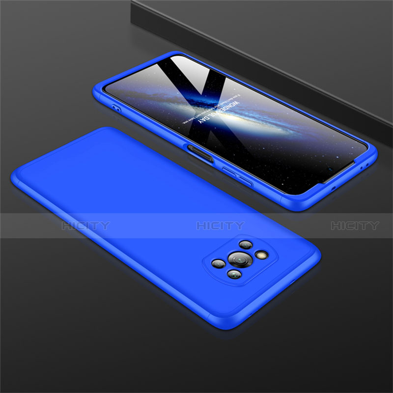 Coque Plastique Mat Protection Integrale 360 Degres Avant et Arriere Etui Housse M01 pour Xiaomi Poco X3 Pro Bleu Plus