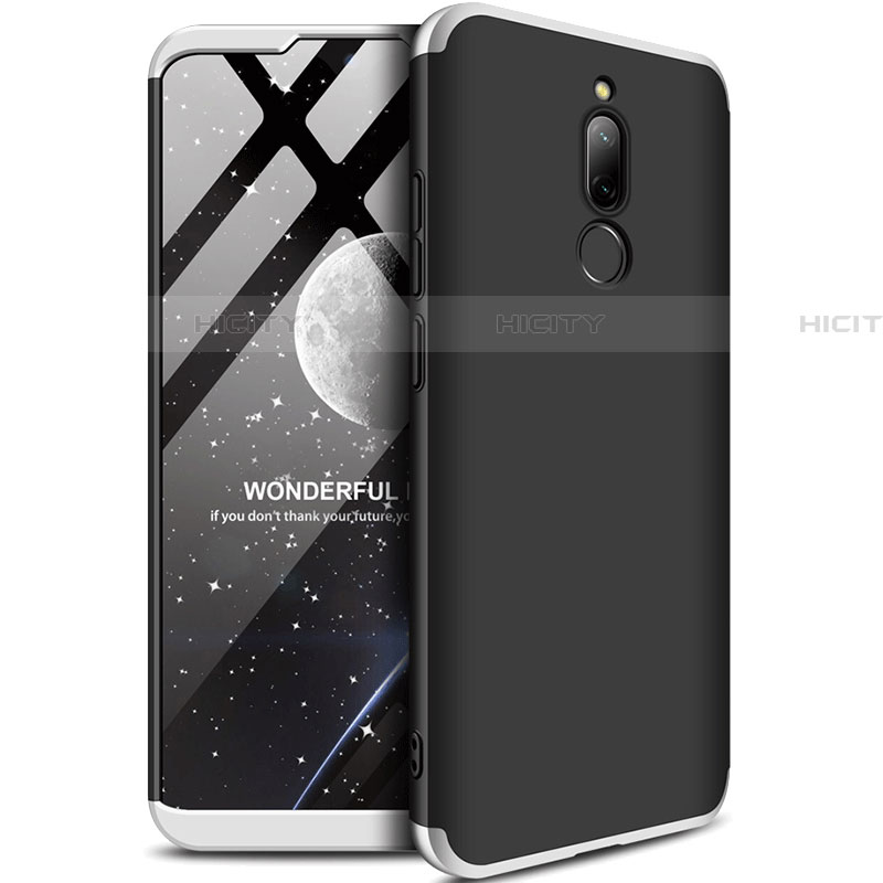 Coque Plastique Mat Protection Integrale 360 Degres Avant et Arriere Etui Housse M01 pour Xiaomi Redmi 8 Argent et Noir Plus