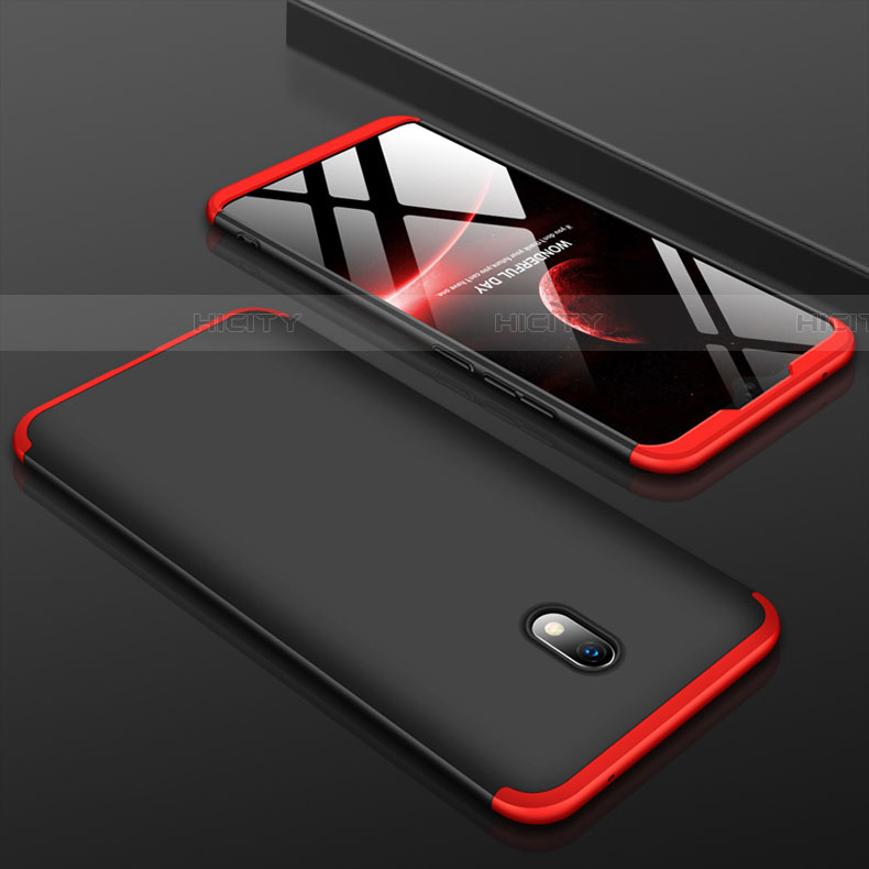 Coque Plastique Mat Protection Integrale 360 Degres Avant et Arriere Etui Housse M01 pour Xiaomi Redmi 8A Rouge et Noir Plus