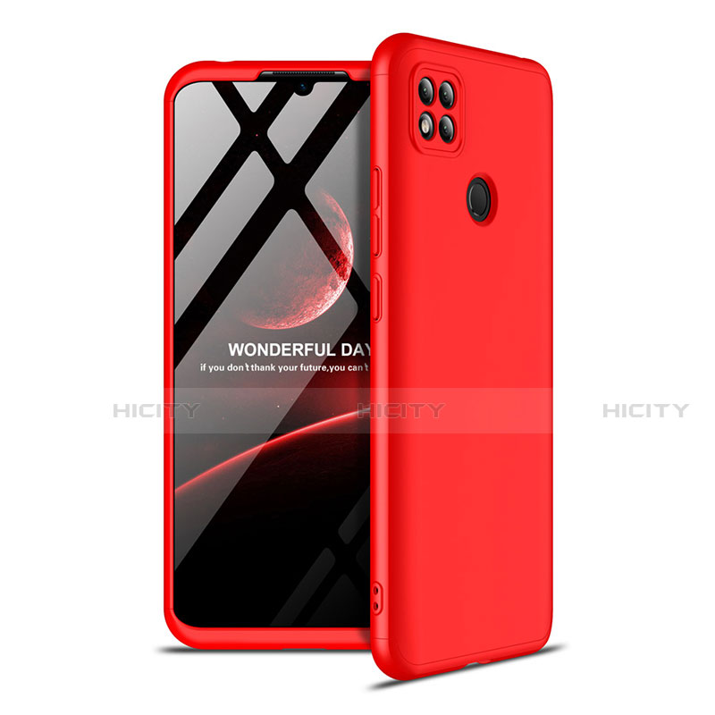 Coque Plastique Mat Protection Integrale 360 Degres Avant et Arriere Etui Housse M01 pour Xiaomi Redmi 9C NFC Rouge Plus