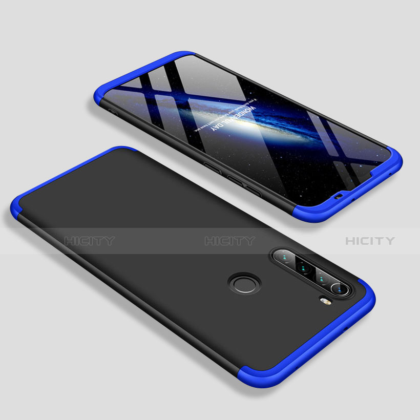 Coque Plastique Mat Protection Integrale 360 Degres Avant et Arriere Etui Housse M01 pour Xiaomi Redmi Note 8 (2021) Bleu et Noir Plus