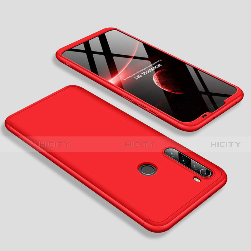 Coque Plastique Mat Protection Integrale 360 Degres Avant et Arriere Etui Housse M01 pour Xiaomi Redmi Note 8T Rouge Plus