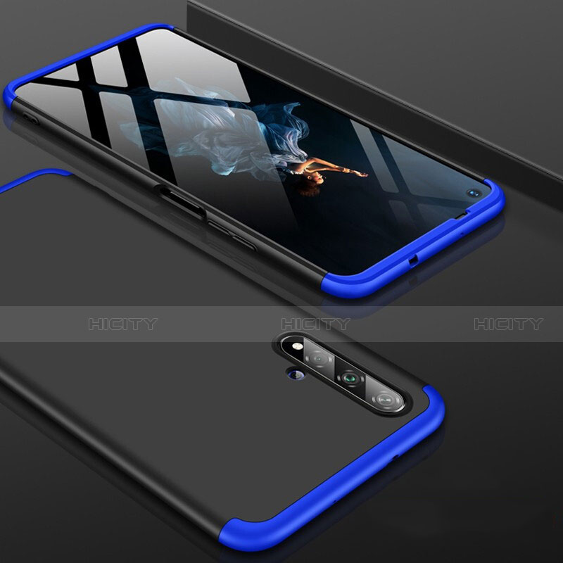 Coque Plastique Mat Protection Integrale 360 Degres Avant et Arriere Etui Housse P01 pour Huawei Nova 5T Bleu et Noir Plus