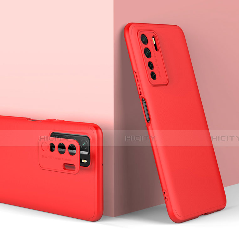 Coque Plastique Mat Protection Integrale 360 Degres Avant et Arriere Etui Housse P01 pour Huawei Nova 7 SE 5G Rouge Plus