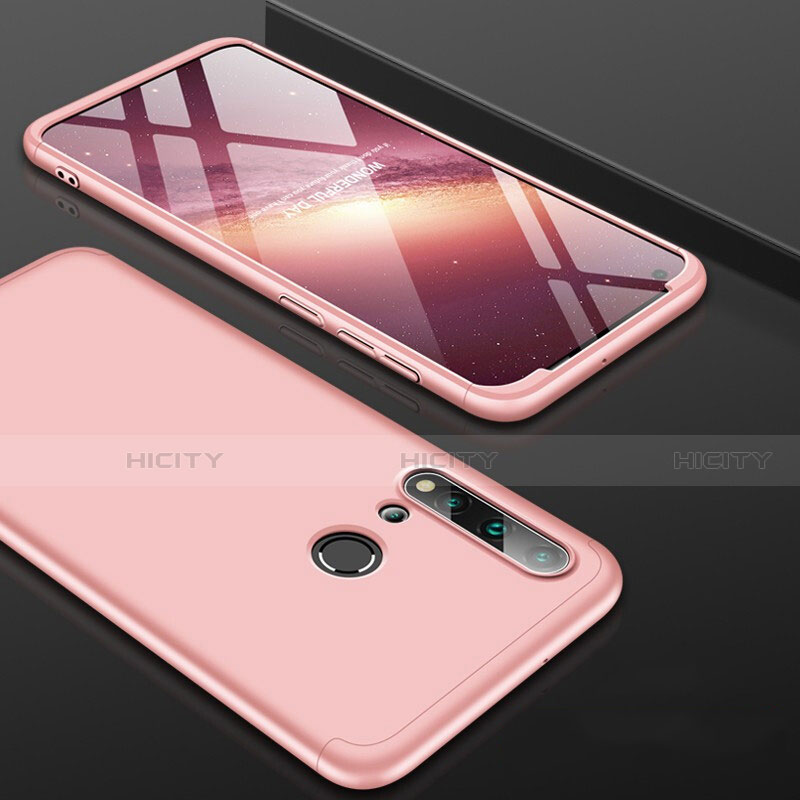 Coque Plastique Mat Protection Integrale 360 Degres Avant et Arriere Etui Housse P01 pour Huawei P20 Lite (2019) Or Rose Plus