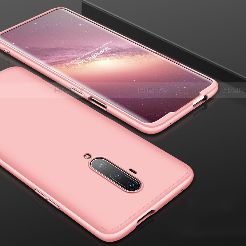 Coque Plastique Mat Protection Integrale 360 Degres Avant et Arriere Etui Housse P01 pour OnePlus 7T Pro Or Rose Plus