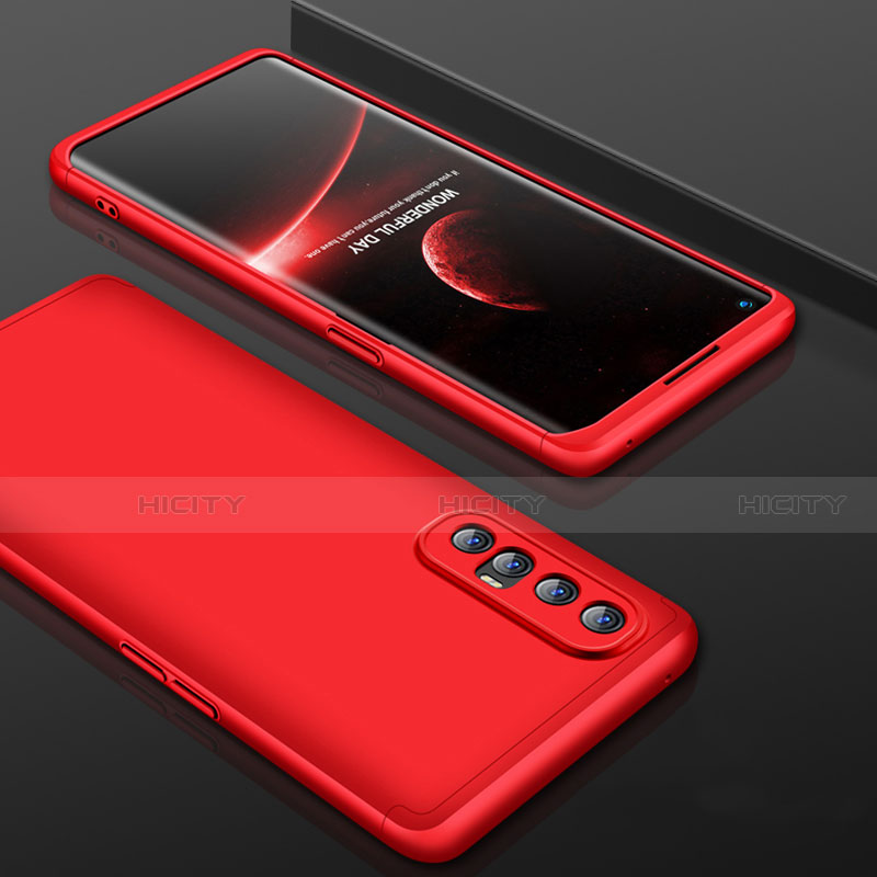 Coque Plastique Mat Protection Integrale 360 Degres Avant et Arriere Etui Housse P01 pour Oppo Reno3 Pro Rouge Plus