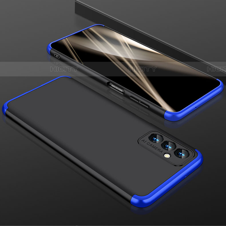 Coque Plastique Mat Protection Integrale 360 Degres Avant et Arriere Etui Housse P01 pour Samsung Galaxy M13 4G Bleu et Noir Plus