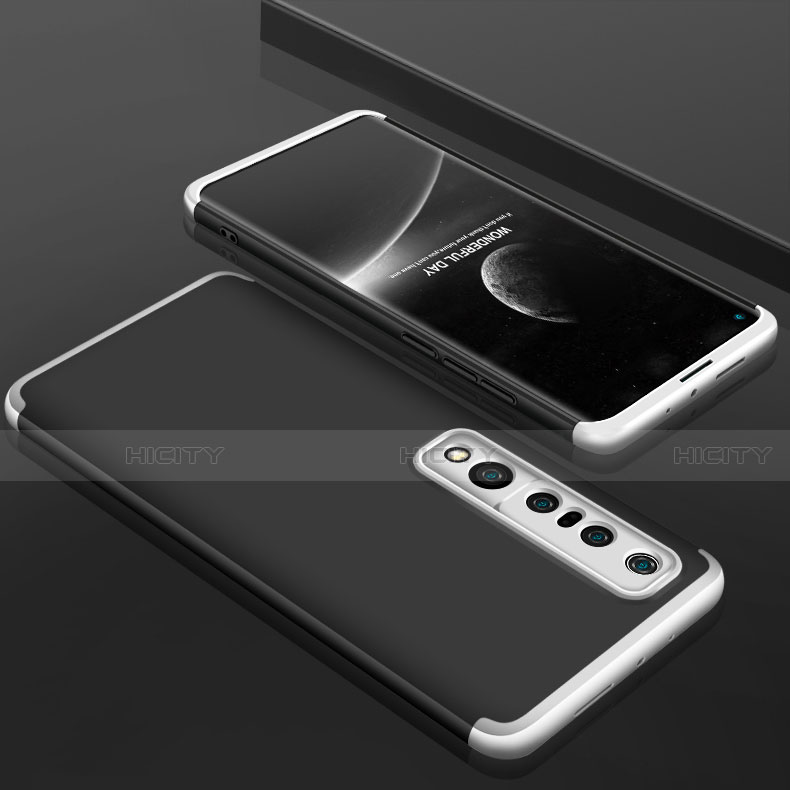 Coque Plastique Mat Protection Integrale 360 Degres Avant et Arriere Etui Housse P01 pour Xiaomi Mi 10 Pro Argent et Noir Plus