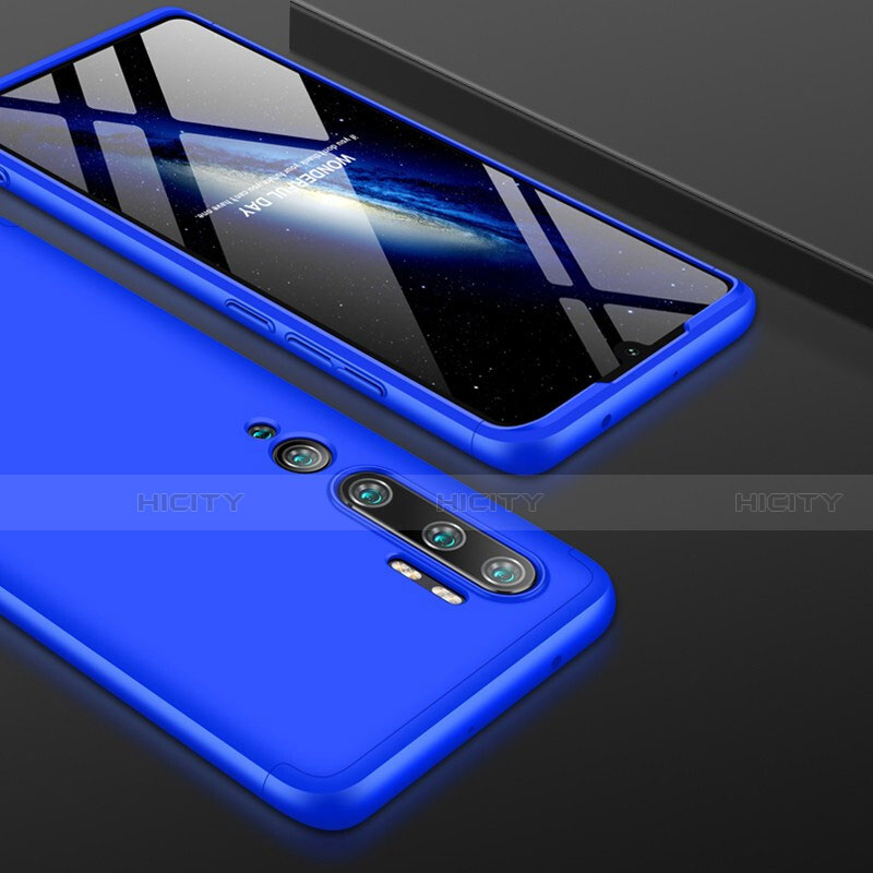 Coque Plastique Mat Protection Integrale 360 Degres Avant et Arriere Etui Housse P01 pour Xiaomi Mi Note 10 Pro Bleu Plus