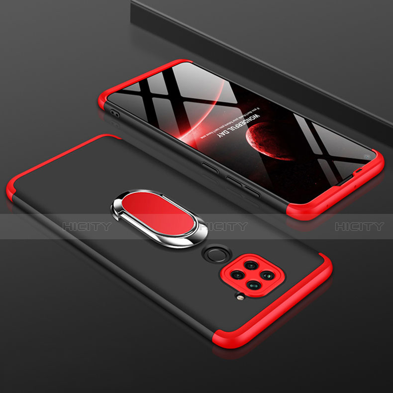 Coque Plastique Mat Protection Integrale 360 Degres Avant et Arriere Etui Housse P01 pour Xiaomi Redmi 10X 4G Rouge et Noir Plus