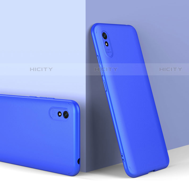 Coque Plastique Mat Protection Integrale 360 Degres Avant et Arriere Etui Housse P01 pour Xiaomi Redmi 9A Bleu Plus