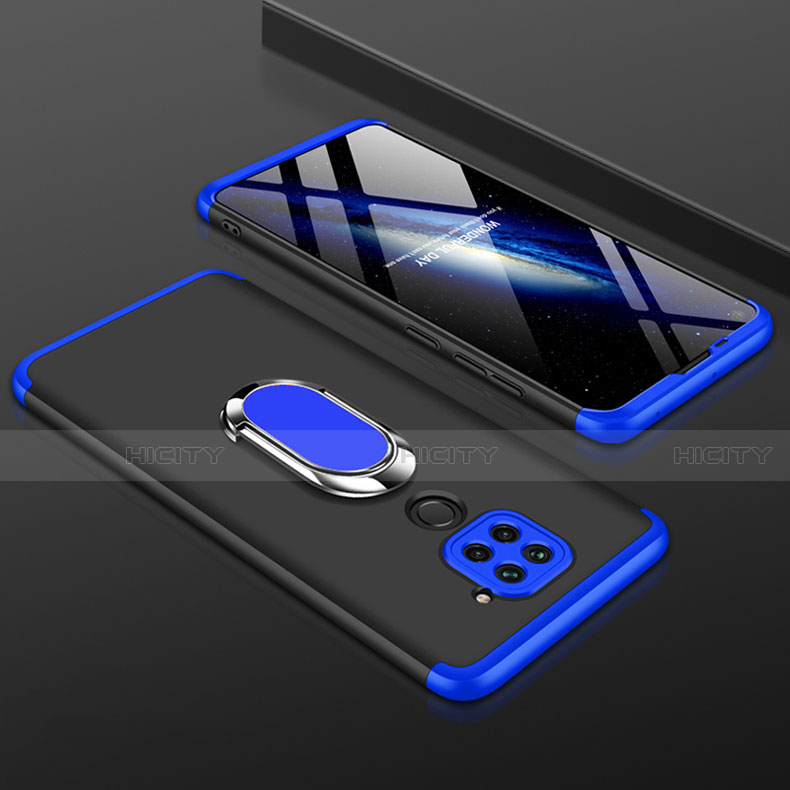 Coque Plastique Mat Protection Integrale 360 Degres Avant et Arriere Etui Housse P01 pour Xiaomi Redmi Note 9 Bleu et Noir Plus