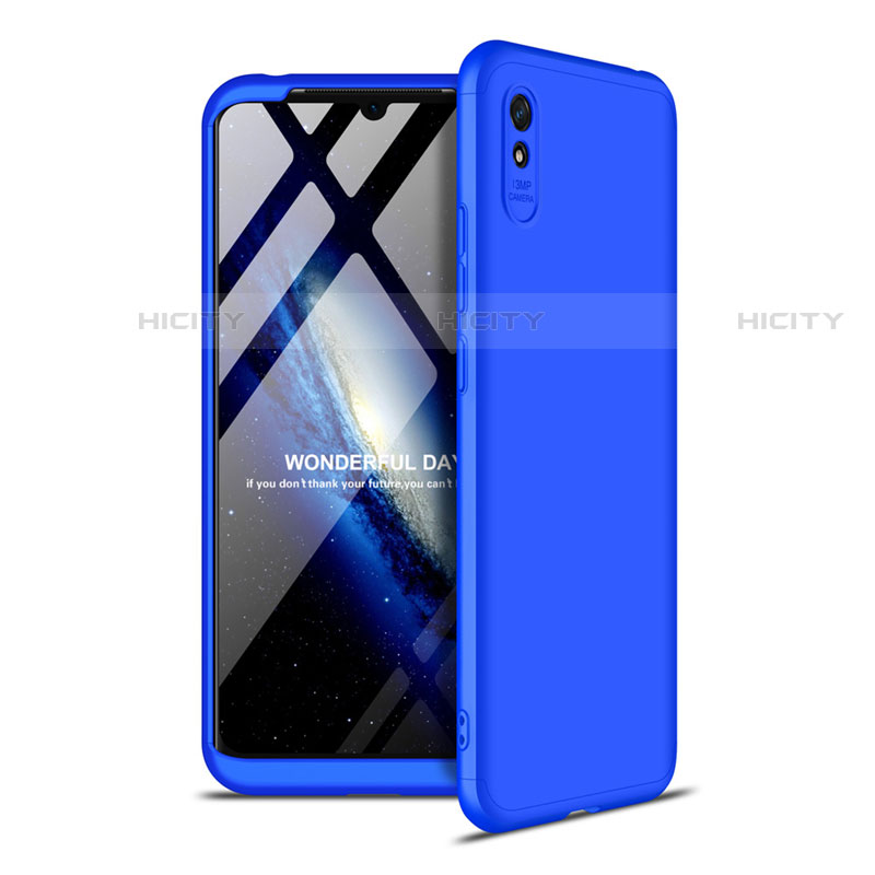 Coque Plastique Mat Protection Integrale 360 Degres Avant et Arriere Etui Housse P02 pour Xiaomi Redmi 9A Bleu Plus