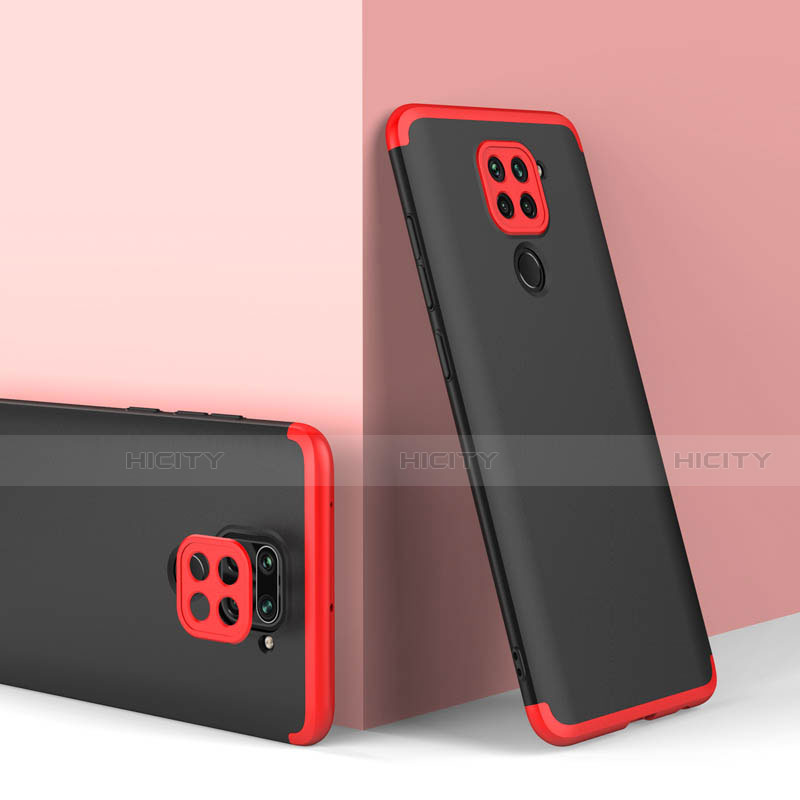 Coque Plastique Mat Protection Integrale 360 Degres Avant et Arriere Etui Housse P02 pour Xiaomi Redmi Note 9 Rouge et Noir Plus