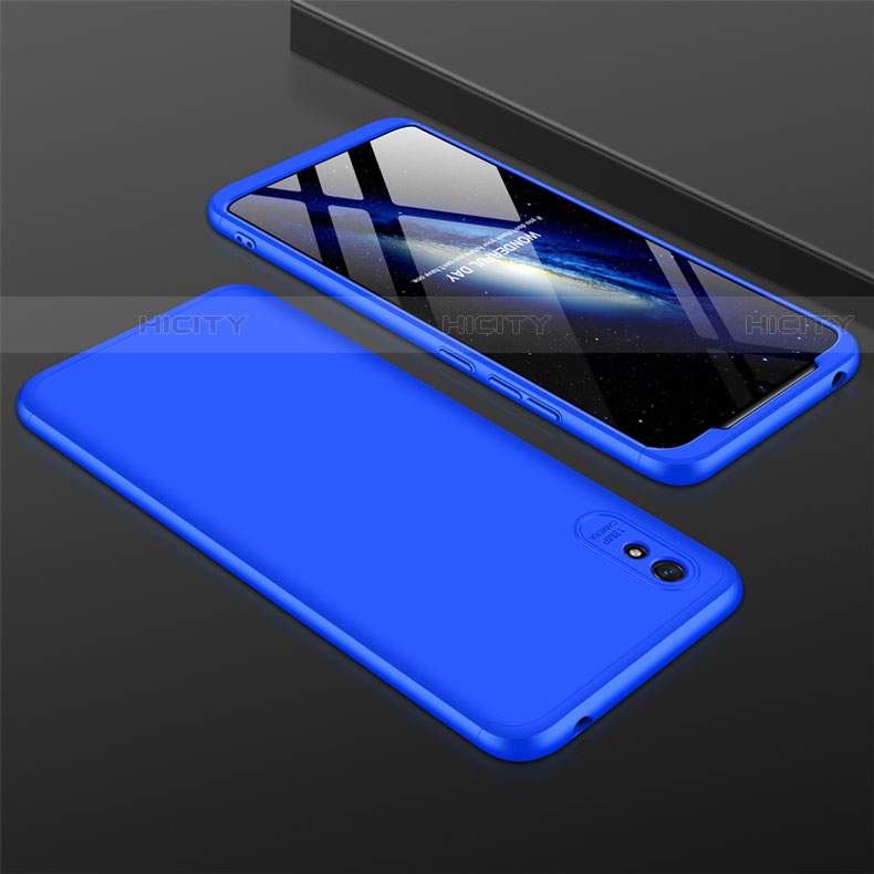 Coque Plastique Mat Protection Integrale 360 Degres Avant et Arriere Etui Housse P03 pour Xiaomi Redmi 9A Bleu Plus