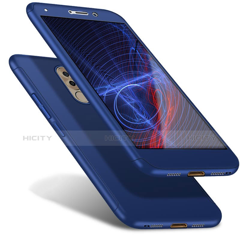 Coque Plastique Mat Protection Integrale 360 Degres Avant et Arriere Etui Housse pour Huawei GR5 (2017) Bleu Plus