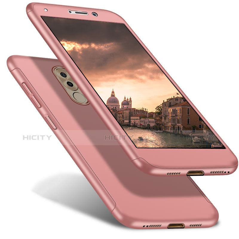 Coque Plastique Mat Protection Integrale 360 Degres Avant et Arriere Etui Housse pour Huawei GR5 (2017) Or Rose Plus