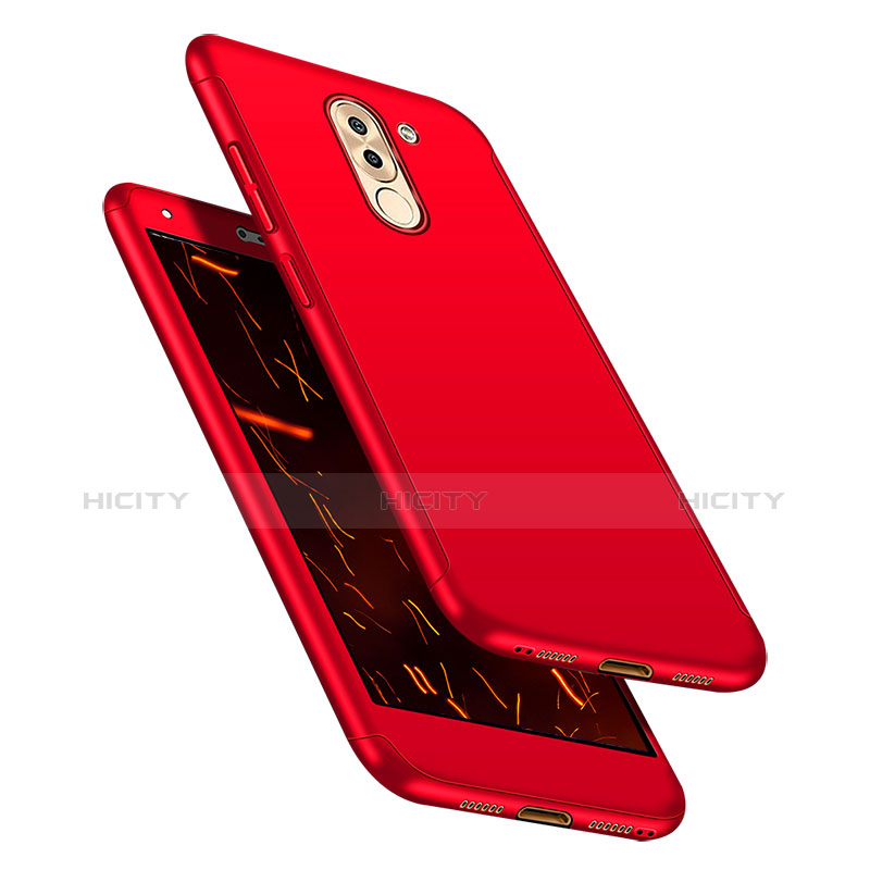 Coque Plastique Mat Protection Integrale 360 Degres Avant et Arriere Etui Housse pour Huawei GR5 (2017) Rouge Plus