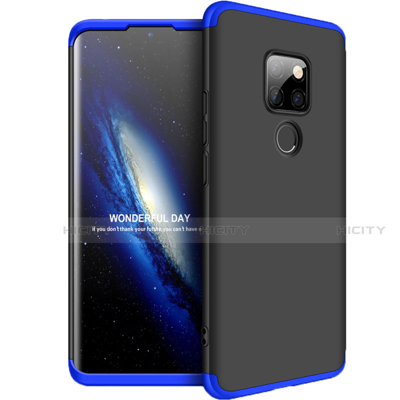 Coque Plastique Mat Protection Integrale 360 Degres Avant et Arriere Etui Housse pour Huawei Mate 20 Bleu et Noir Plus