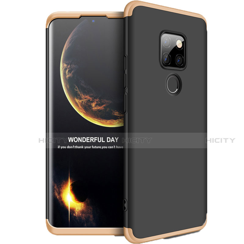 Coque Plastique Mat Protection Integrale 360 Degres Avant et Arriere Etui Housse pour Huawei Mate 20 Or et Noir Plus