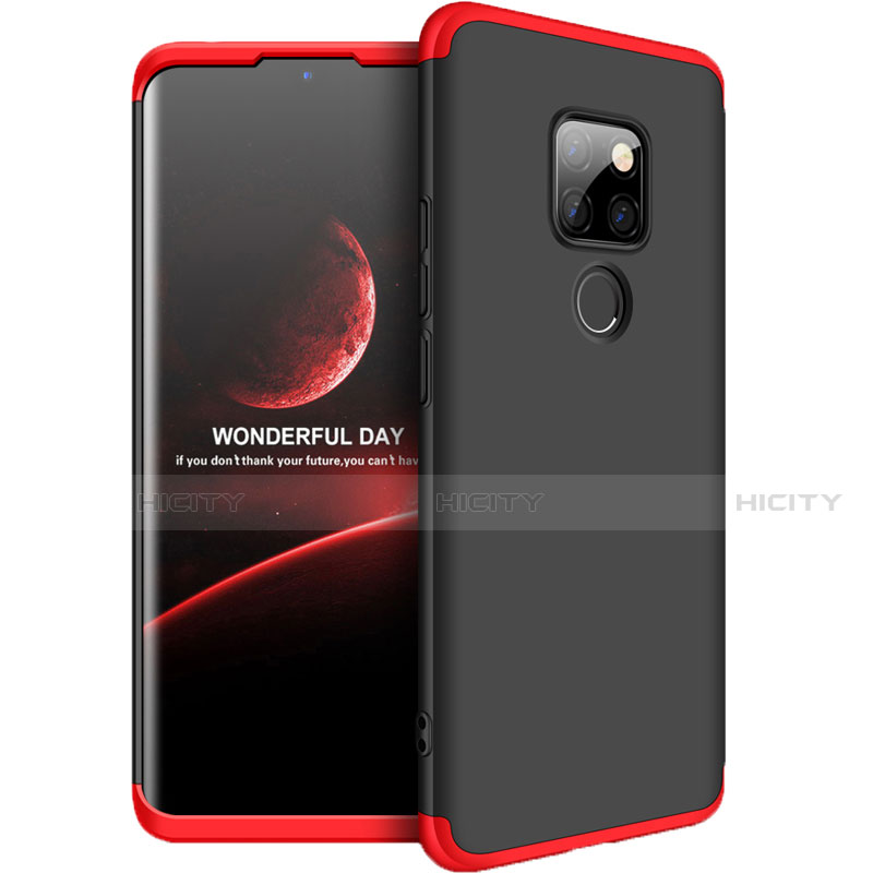 Coque Plastique Mat Protection Integrale 360 Degres Avant et Arriere Etui Housse pour Huawei Mate 20 Rouge et Noir Plus