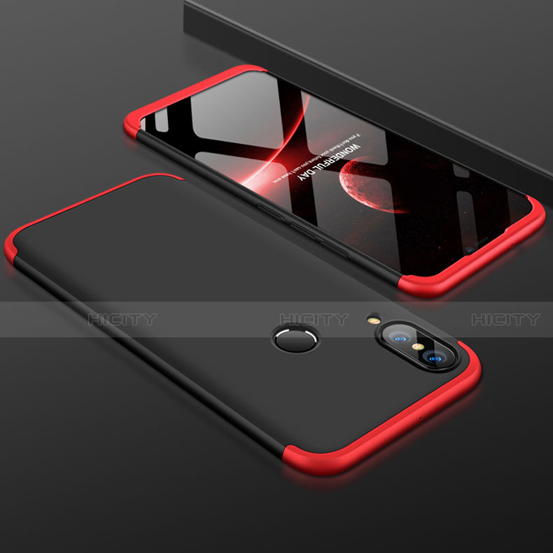 Coque Plastique Mat Protection Integrale 360 Degres Avant et Arriere Etui Housse pour Huawei Nova 3e Rouge et Noir Plus