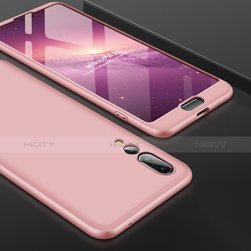 Coque Plastique Mat Protection Integrale 360 Degres Avant et Arriere Etui Housse pour Huawei P20 Pro Or Rose Plus