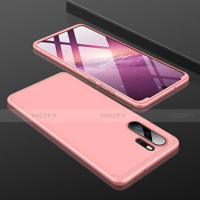 Coque Plastique Mat Protection Integrale 360 Degres Avant et Arriere Etui Housse pour Huawei P30 Pro Or Rose Plus