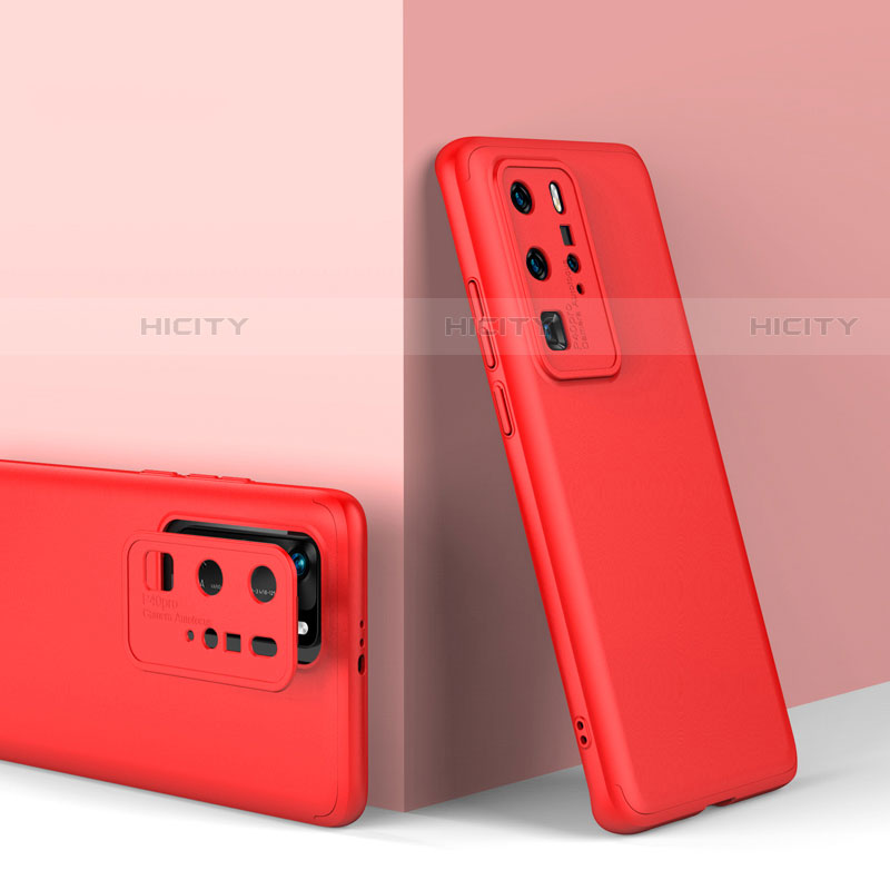 Coque Plastique Mat Protection Integrale 360 Degres Avant et Arriere Etui Housse pour Huawei P40 Pro Rouge Plus