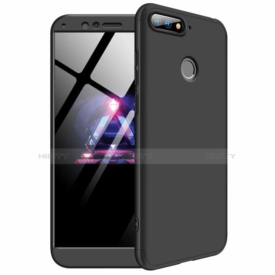 Coque Plastique Mat Protection Integrale 360 Degres Avant et Arriere Etui Housse pour Huawei Y6 Prime (2018) Noir Plus