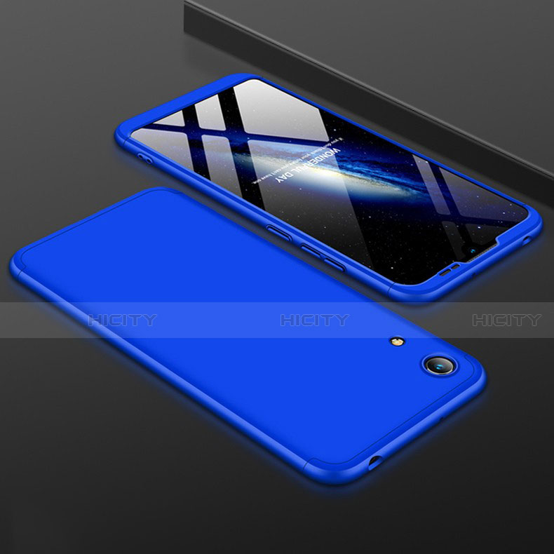 Coque Plastique Mat Protection Integrale 360 Degres Avant et Arriere Etui Housse pour Huawei Y6 Prime (2019) Bleu Plus