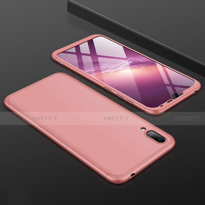 Coque Plastique Mat Protection Integrale 360 Degres Avant et Arriere Etui Housse pour Huawei Y7 (2019) Or Rose Plus