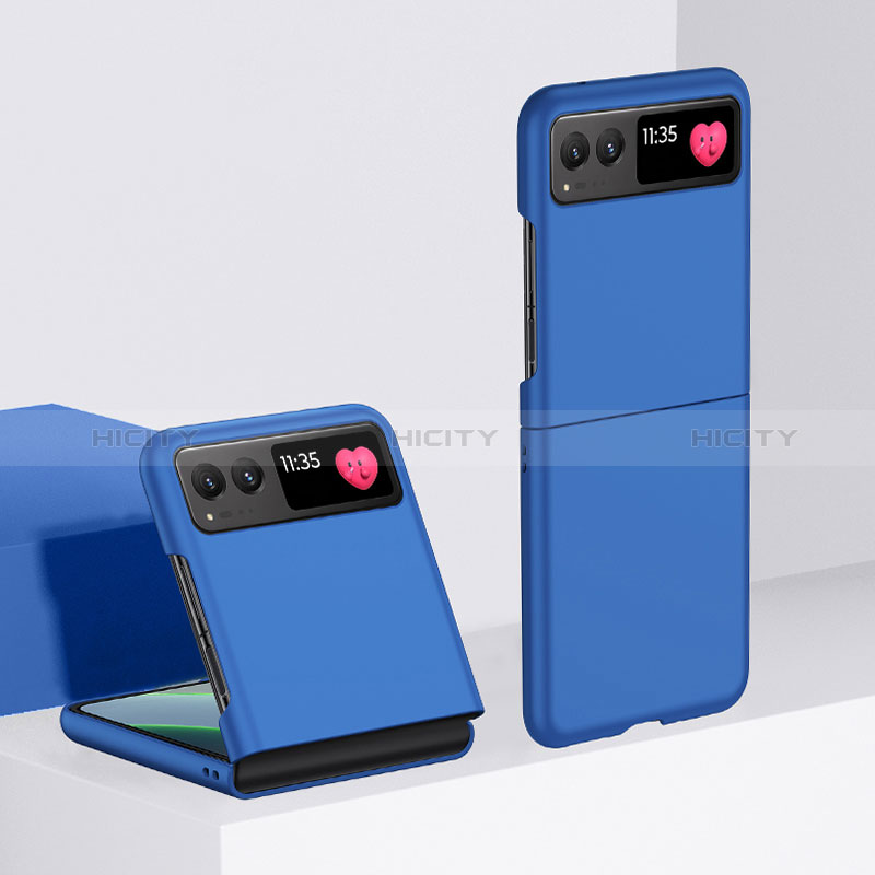 Coque Plastique Mat Protection Integrale 360 Degres Avant et Arriere Etui Housse pour Motorola Moto Razr 40 5G Bleu Plus