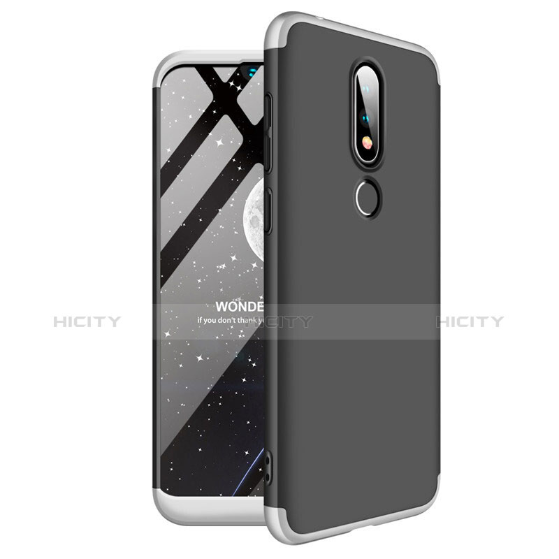 Coque Plastique Mat Protection Integrale 360 Degres Avant et Arriere Etui Housse pour Nokia X6 Argent Plus