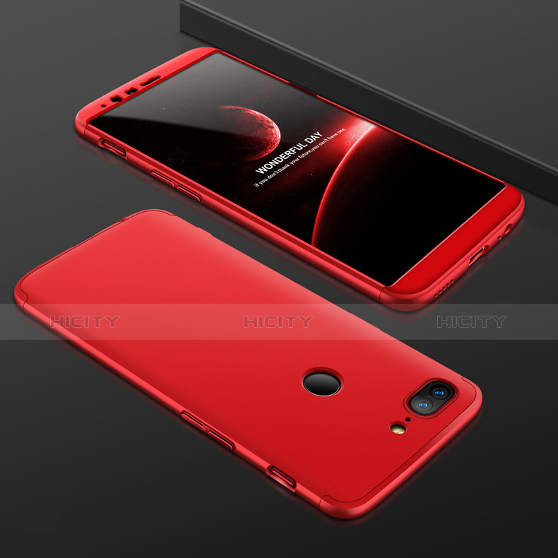 Coque Plastique Mat Protection Integrale 360 Degres Avant et Arriere Etui Housse pour OnePlus 5T A5010 Rouge Plus