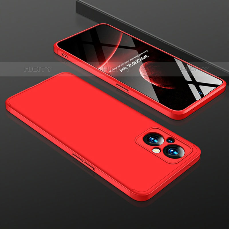 Coque Plastique Mat Protection Integrale 360 Degres Avant et Arriere Etui Housse pour OnePlus Nord N20 5G Rouge Plus