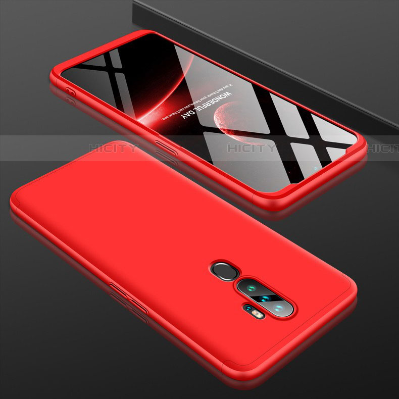 Coque Plastique Mat Protection Integrale 360 Degres Avant et Arriere Etui Housse pour Oppo A11 Rouge Plus