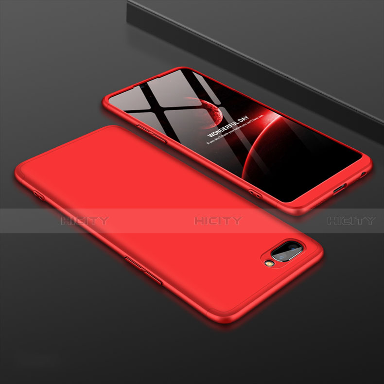 Coque Plastique Mat Protection Integrale 360 Degres Avant et Arriere Etui Housse pour Oppo A12e Rouge Plus