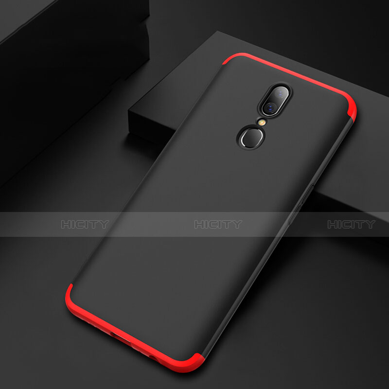 Coque Plastique Mat Protection Integrale 360 Degres Avant et Arriere Etui Housse pour Oppo A9 Rouge et Noir Plus